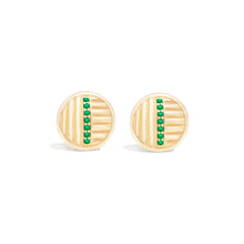 Load image into Gallery viewer, Found Ribbed Stud Earring - Tsavorite