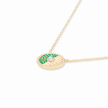 Load image into Gallery viewer, Found Small Disk Pendant Necklace - Tsavorite & Opal