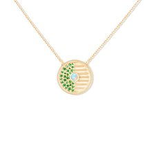 Load image into Gallery viewer, Found Small Disk Pendant Necklace - Tsavorite & Opal