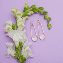 Load image into Gallery viewer, Found Cap Chandelier Earring with Stone - Moonstone & Diamond
