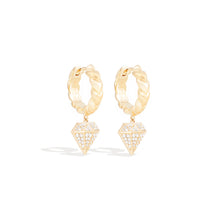 Load image into Gallery viewer, Juju Diamond Charm Huggie