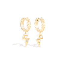 Load image into Gallery viewer, Juju Lightning Bolt Charm Huggie