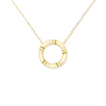 Load image into Gallery viewer, Crew Large Circle Pendant Necklace - Tsavorite & Diamond