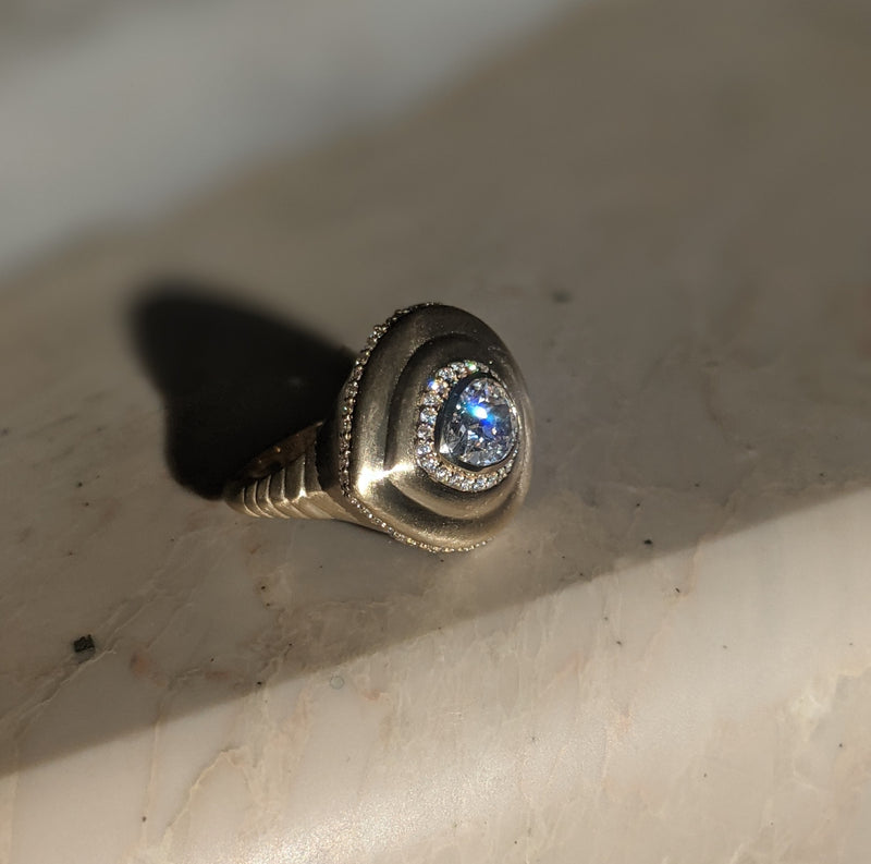 A modern cocktail ring reimagined from an art deco heirloom piece