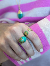 Load image into Gallery viewer, Found Ribbed Open Ring - Tsavorite