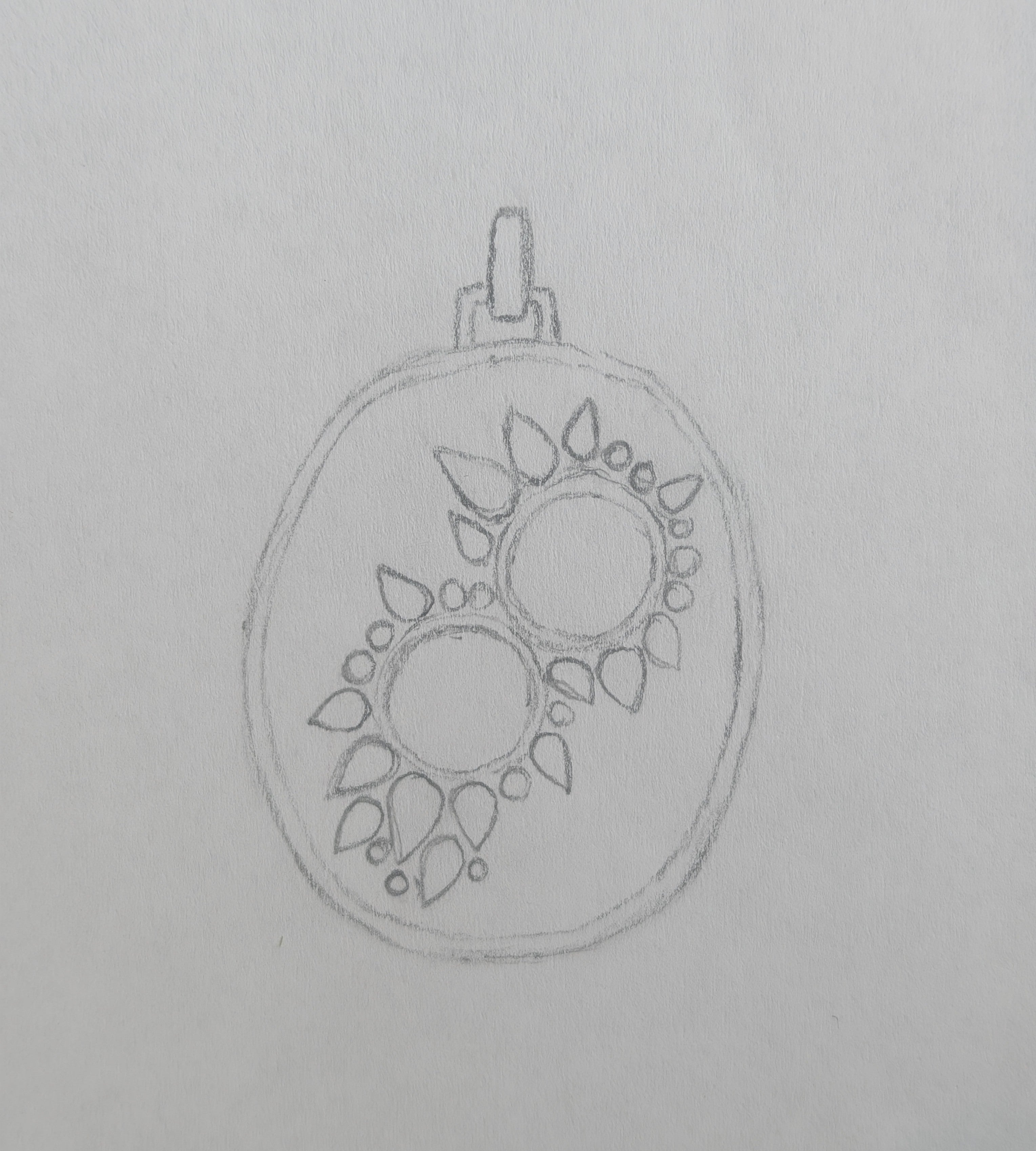 One of three designs we sketched & the one she chose for her pendant.