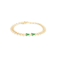 Load image into Gallery viewer, Spark Chevron Link Bracelet - Emerald