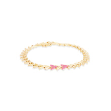Load image into Gallery viewer, Spark Chevron Link Bracelet - Pink Sapphire