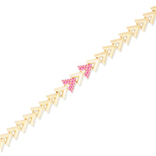 Load image into Gallery viewer, Spark Chevron Link Bracelet - Pink Sapphire