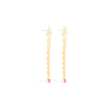 Load image into Gallery viewer, Spark Chevron Link Chandelier Earring - Pink Sapphire