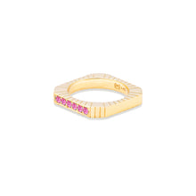 Load image into Gallery viewer, Spark Etched Stacking Band Ring - Pink Sapphire