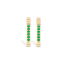 Load image into Gallery viewer, Spark Octagon Hoop Earring - Emerald
