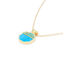 Load image into Gallery viewer, Spark Octagon Pendant Necklace - Turquoise & Emerald