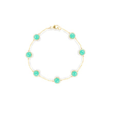 Load image into Gallery viewer, Found Cabochon Station Bracelet - Chrysoprase & Tsavorite