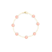 Load image into Gallery viewer, Found Cabochon Station Bracelet - Pink Opal & Pink Sapphire