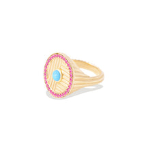 Load image into Gallery viewer, Found Ribbed Cocktail Ring - Turquoise & Pink Sapphire