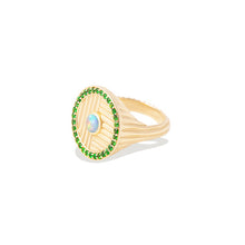 Load image into Gallery viewer, Found Ribbed Cocktail Ring - Opal & Tsavorite