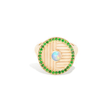 Load image into Gallery viewer, Found Ribbed Cocktail Ring - Opal & Tsavorite