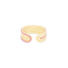 Load image into Gallery viewer, Found Ribbed Open Ring - Pink Sapphire