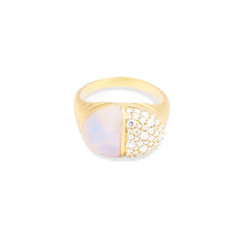 Load image into Gallery viewer, Found Cap Cocktail Ring - Rainbow Moonstone & Diamond