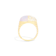 Load image into Gallery viewer, Found Cap Cocktail Ring - Rainbow Moonstone & Diamond