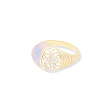Load image into Gallery viewer, Found Cap Cocktail Ring - Rainbow Moonstone & Diamond