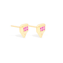 Load image into Gallery viewer, Spark Emerald Cut Stud Earring - Pink Sapphire