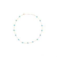 Load image into Gallery viewer, Found Cabochon Station Necklace - Turquoise & Pink Sapphire