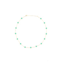 Load image into Gallery viewer, Found Cabochon Station Necklace - Chrysoprase & Tsavorite