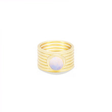 Load image into Gallery viewer, Found Cigar Band Ring - Rainbow Moonstone