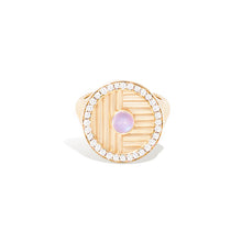 Load image into Gallery viewer, Found Ribbed Cocktail Ring - Rainbow Moonstone & Diamond