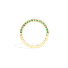 Load image into Gallery viewer, Crew Knife Edge Stacking Ring - Emerald