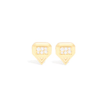 Load image into Gallery viewer, Spark Emerald Cut Stud Earring - Diamond