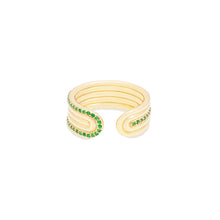 Load image into Gallery viewer, Found Ribbed Open Ring - Tsavorite