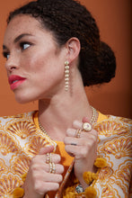Load image into Gallery viewer, Evolve Shoulder Duster Earring - Garnet, Sapphire, Amethyst &amp; Tsavorite
