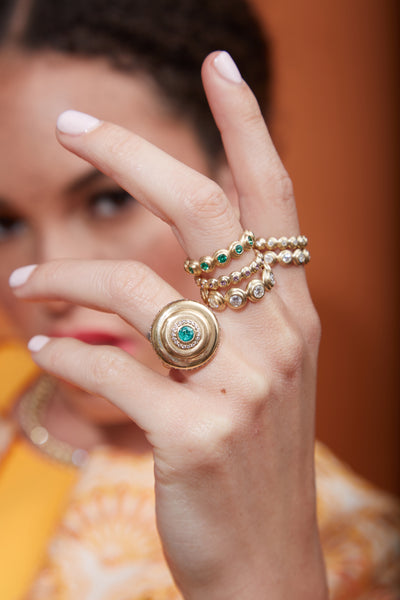 Evolve Cocktail Ring - Emerald