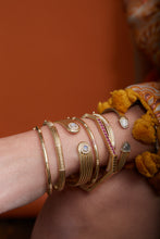 Load image into Gallery viewer, Found Cap Cuff Bracelet - Rainbow Moonstone &amp; Diamond
