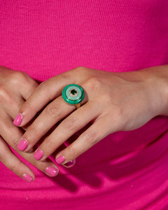 Evolve Stone Inlay Cocktail Ring - Green