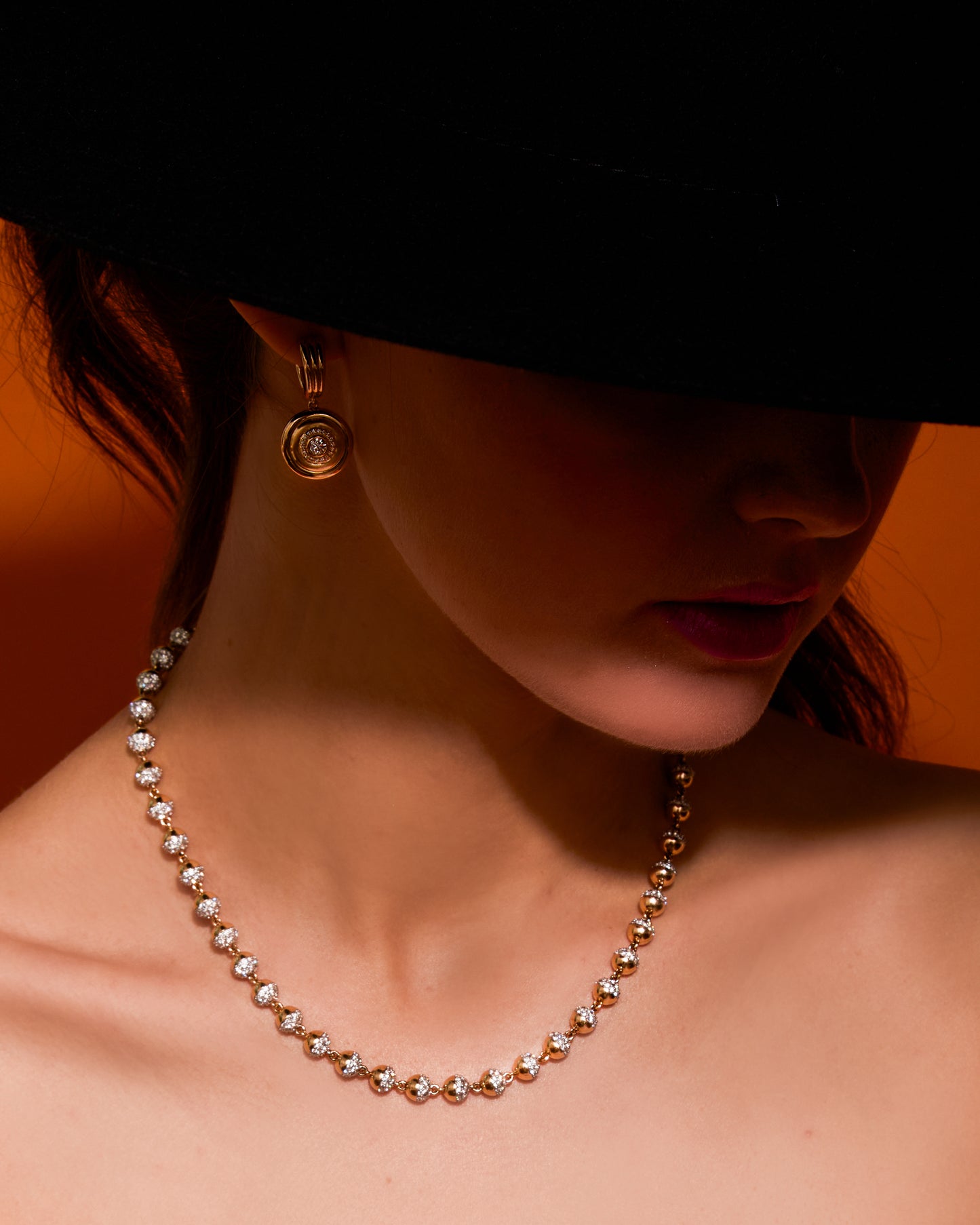 Revel Small Pave Bead Necklace - Ruby & Pink Sapphire