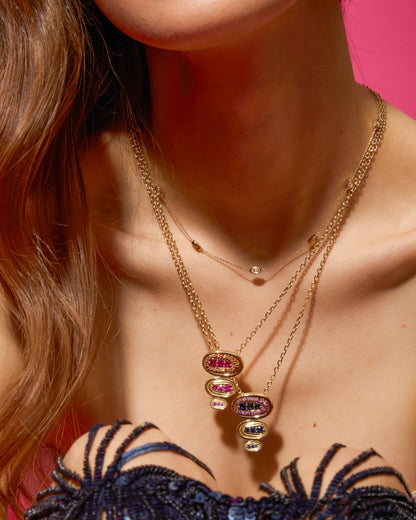 Found Nest Station Necklace - Blue Sapphire