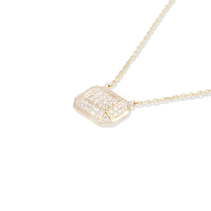 Spark Emerald Cut Charm Necklace - Diamond