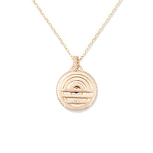 Load image into Gallery viewer, Evolve Stone Inlay Disk Pendant Necklace - Purple/Orange
