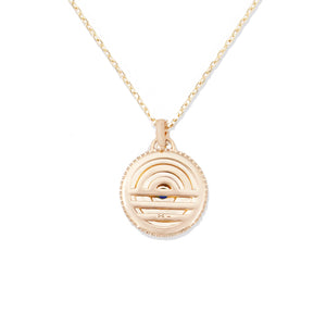 Evolve Stone Inlay Disk Pendant Necklace - Purple/Orange