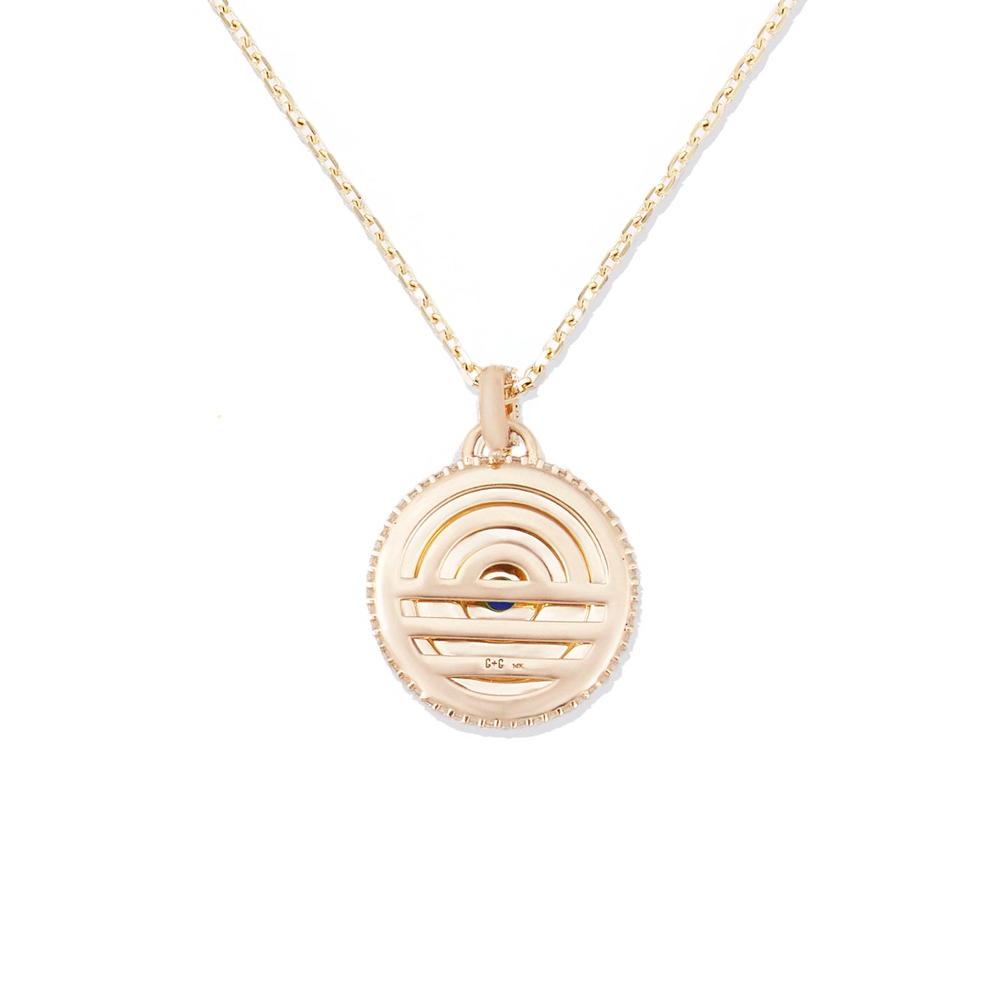 Evolve Stone Inlay Disk Pendant Necklace - Green