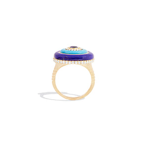 Evolve Stone Inlay Cocktail Ring - Blue