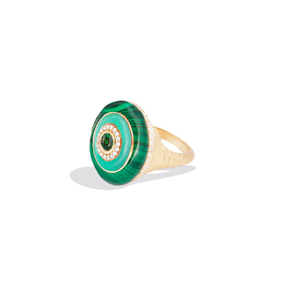 Evolve Stone Inlay Cocktail Ring - Green