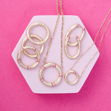Load image into Gallery viewer, Crew Small Circle Pendant Necklace - Pink Sapphire &amp; Diamond
