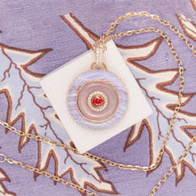 Load image into Gallery viewer, Evolve Stone Inlay Disk Pendant Necklace - Blue
