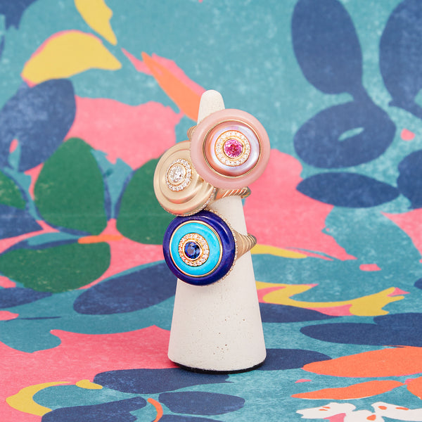 Evolve Stone Inlay Cocktail Ring - Pink
