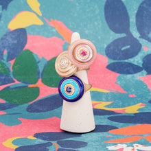 Load image into Gallery viewer, Evolve Stone Inlay Cocktail Ring - Purple/Orange
